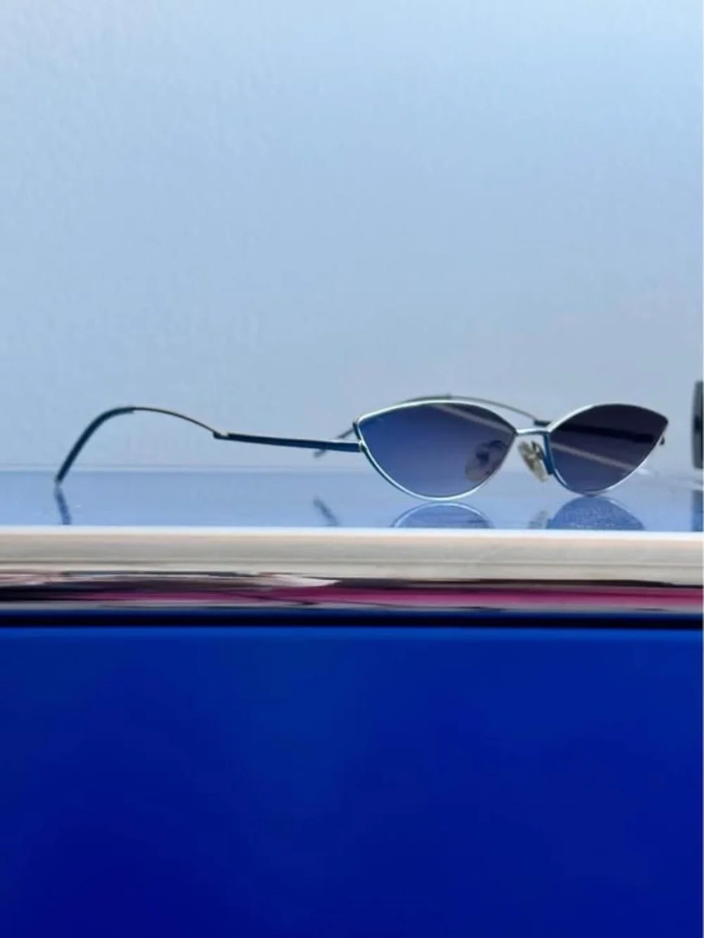 Women's Silver and Grey Sunglasses